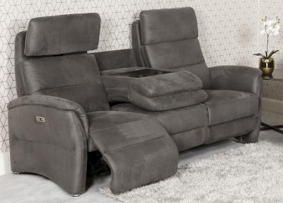 3 Seater Electric Recliner - Grey Fabric